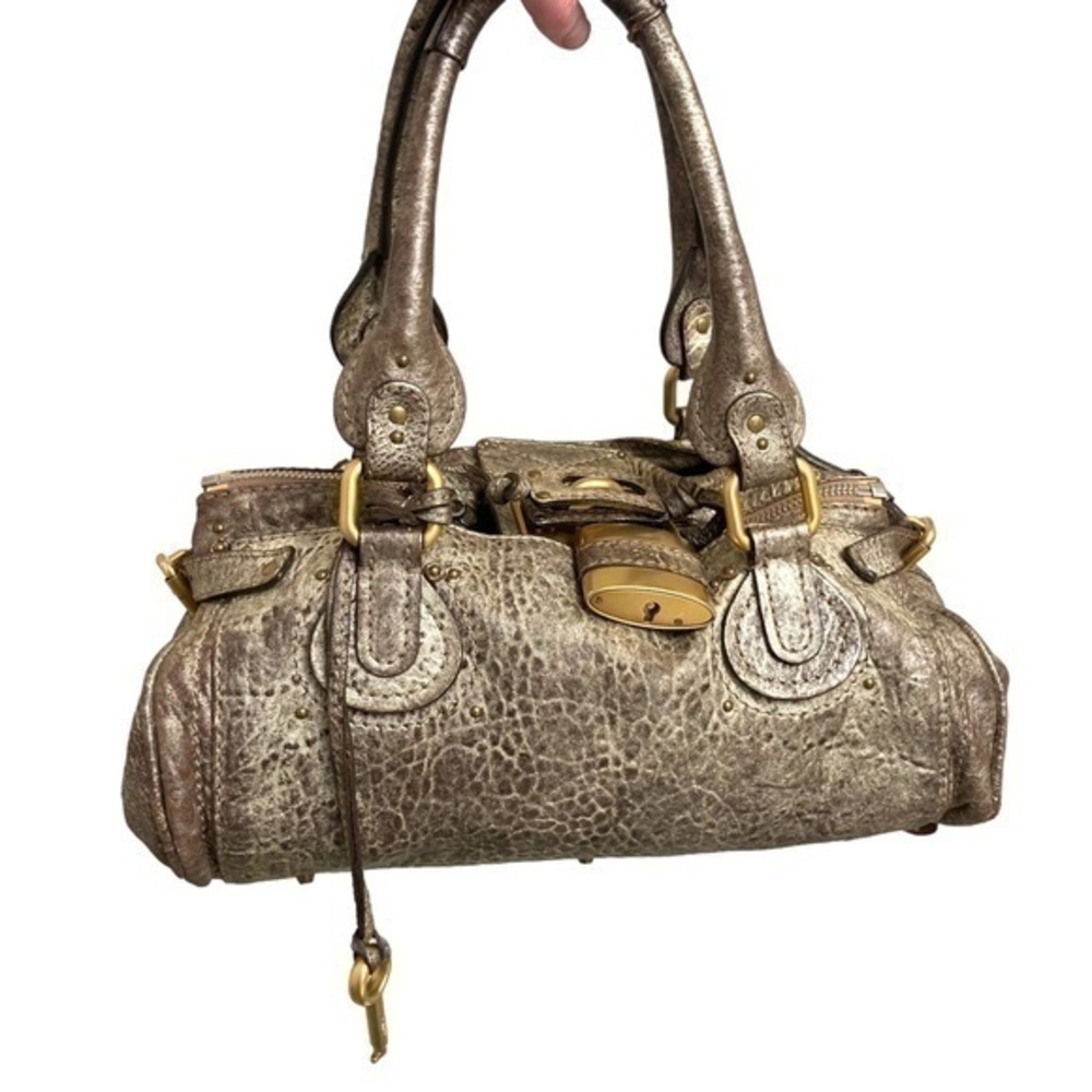 Chloe vintage y2k original brown metallic paddington satchel bag rare